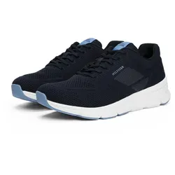 Sneaker TOMMY HILFIGER "MODERN COMFORT RUN KNIT", Herren, Gr. 41, blau (dunkelblau), Textil, unifarben mit Farbeinsatz, sportlich, Schuhe, Freizeitschuh, Halbschuh, Schnürer mit weich gepolstertem Schaftrand