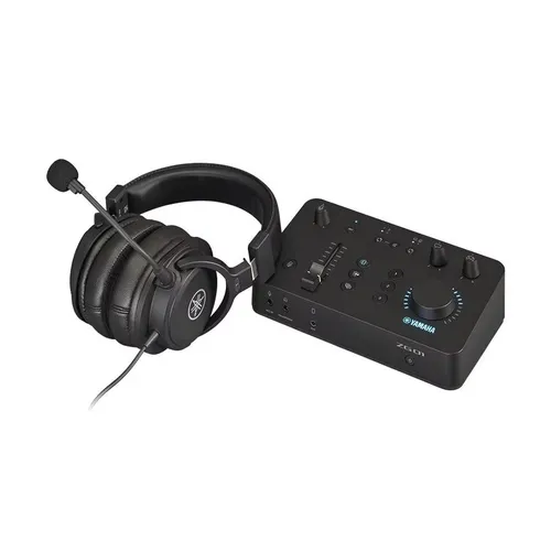 Yamaha ZG01-Paket - Streaming Audio Mixer & Headset - Kopfhörer, professionelles Streaming-Audio-Set mit intuitive Bedienung und hochwertigem Headset für kristallklaren Sound und ein immersives Gaming-Erlebnis.