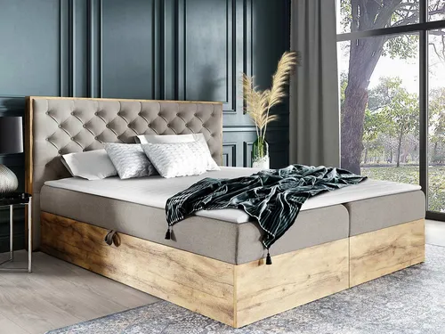 Mirjan24 Boxspringbett Worik III mit 2 Bettkästen und Topper, 200x200 cm - Elegantes Boxspringbett Worik III mit praktischen Bettkästen für zusätzlichen Stauraum. Hochwertiger Topper aus hochelastischem Schaumstoff für optimalen Schlafkomfort. Ideal für stilvolles Wohnen!