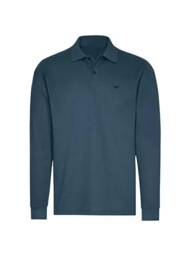 TRIGEMA Herren Polohemd 627651 Jeans-Melange, L EU - Poloshirt für Herren aus 100% Baumwolle in hochwertiger DELUXE Piqué-Qualität, klassischer Schnitt und 100% Made in Germany.