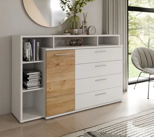 FORTE Kombikommode MAYACUS, modernes Sideboard, Stauraum, 4 Schubkästen, trendiges Dekor