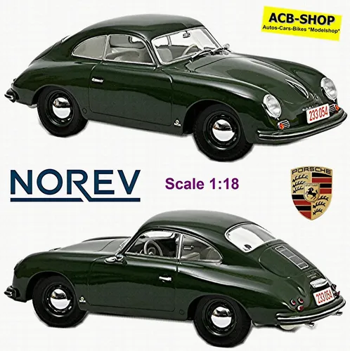 Porsche 356 Coupe 1500 Urmodell 1948-55 dunkelgrün dark-green 1:18 Norev 187453