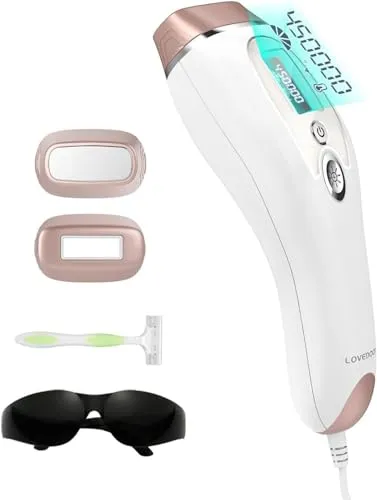 IPL Laser Haarentfernungsgerät mit Eiskühlung Funktion, Lichtbasierte Haarentfernung für dauerhaft glatte Haut,Schmerzlos, für Körper, Gesicht, Bikini-Zone & Achseln