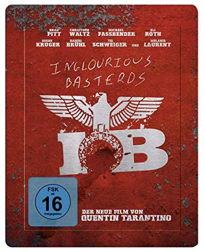 Inglourious Basterds - Steelbook [Blu-ray] [Limited Edition] - Limitierte Steelbook-Edition des Kultfilms, perfekt für Sammler und Filmfans, freigegeben ab 16 Jahren.