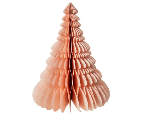 Broste Copenhagen Dekofigur BAUM Papier mit Silberglitzer dusty pink, Honeycomb Weihnachtsbaum