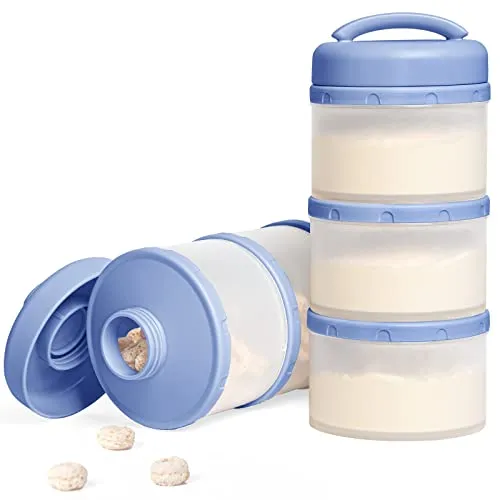 Termichy Milchpulver Portionierer Baby Stapelbar Milchpulver Aufbewahrungsbox 2 Stück (Blau)