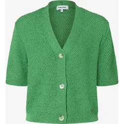 Kurzarm-Cardigan von MORE & MORE - Eleganter, kurzarm Cardigan mit edel-schimmernder Struktur und V-Ausschnitt. Ideal für den stilvollen Look über Kleidern und Tops in der warmen Jahreszeit.