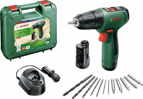 Bosch Home and Garden EasyDrill 1200 - 12V Akku-Bohrmaschine mit 2. Akku und Koffer, kompakt und leistungsstark für vielseitige Anwendungen