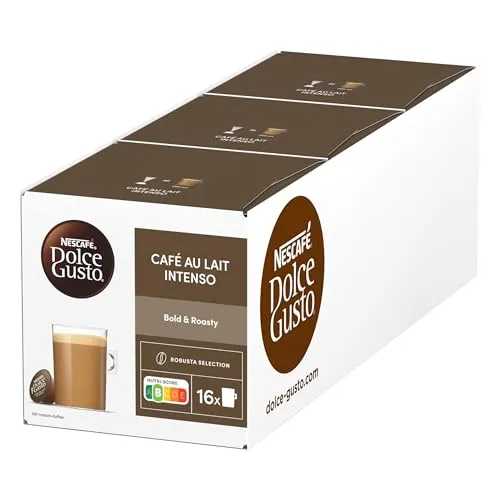 NESCAFÉ DOLCE GUSTO Café au Lait Intenso Kaffeekapseln 3er Pack (3 x 16 Kapseln)