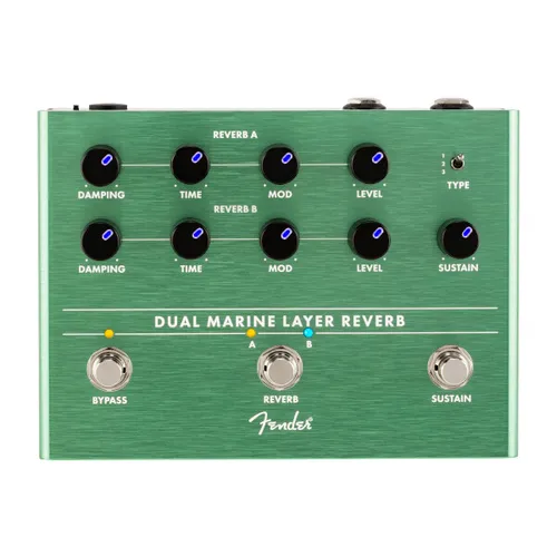 Fender Dual Marine Layer Reverb - Gitarren-Effekpedal mit 2 Fußschaltern, 3 einzigartigen Reverb-Algorithmen für kreative Klanglandschaften