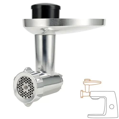 Kenwood KAX950ME Fleischwolf - Vielseitiges Metall-Zubehör für Kenwood Küchenmaschinen, inkl. 3 Lochscheiben und Kebbe-Aufsatz für kreative Rezepte