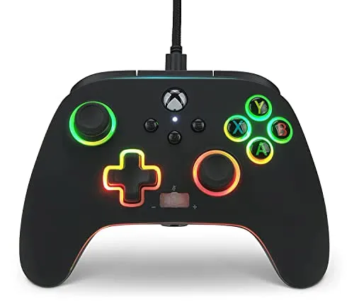 Gaming Controller PowerA Spectra Infinity 1522360-01 Schwarz - Ergonomischer Controller mit 3m Kabel, Anti-Kratz-Oberfläche und eingebautem Trackball für präzises Gaming auf Microsoft Xbox Series X|S.