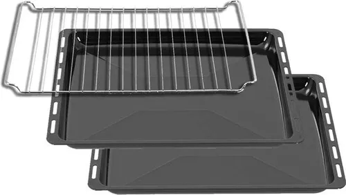 Backblech 1xBackrost Set 445x375x25 mm - Backofen- & Herdzubehör, emaillierte Fettpfanne für gleichmäßiges Garen und einfache Reinigung, kompatibel mit Whirlpool und Ignis Geräten.