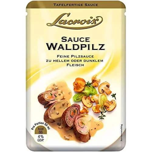 Lacroix Sauce Waldpilz - Fein cremige Pilzsauce zu Fleisch 150ml - Bratensaucen von Lacroix, ideal zu hellem und dunklem Fleisch, in bester Qualität und tafelfertig.