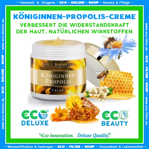 Königinnen-Propolis-Creme - 100 ml, natürliche Feuchtigkeitspflege für alle Hauttypen, schützt und regeneriert die Haut, ideal gegen Faltenbildung
