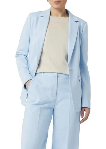 comma Antaillierter Blazer mit Pattentaschen - Eleganter Look in Hellblau - Blazer für Damen mit antaillierter Passform, hochwertiger Webware und leichtem Futter, ideal für Business-Anlässe und femininen Stil.