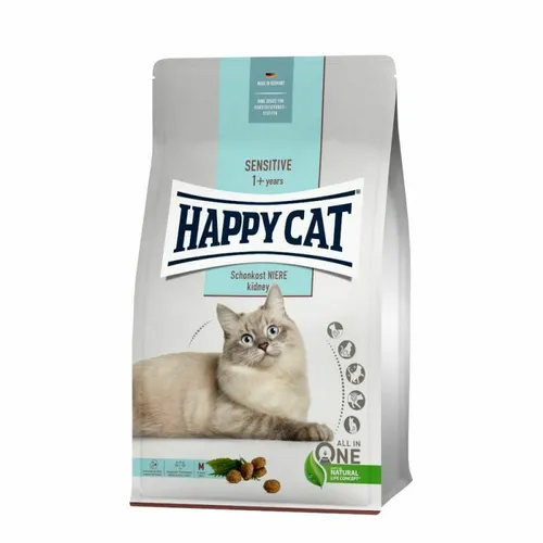 Happy Cat Adult Sensitive Schonkost Niere Katzenfutter 4 kg - Katzenfutter für empfindliche Katzen mit Nierenproblemen, unterstützt die Nierenfunktion und sorgt für eine ausgewogene Ernährung.