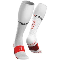 COMPRESSPORT Unisex Full Run Kompressions-Sportsocke, Blanco, 42-44 EU - Sportsocken mit exklusiver Holzfaser-Konstruktion für optimale Muskelunterstützung, schnell trocknend und blasenfrei – ideal für Training und Wettkampf.