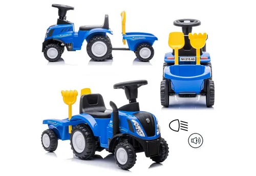COIL Rutscherauto Kindertraktor New Holland mit Anhänger - Rutscher für Kinder ab 12 Monaten, mit Licht- und Soundfunktionen für noch mehr Fahrspaß und Abenteuer!