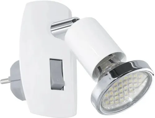 Eglo Mini 4 LED Steckerleuchte, 3W, GU10, weiß/chrom - Lampen - Energieeffiziente Steckerleuchte mit modernem Design, ideal für stimmungsvolle Akzentbeleuchtung in jedem Raum.