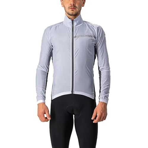 Castelli Herren Squadra Stretch Jacke XL - grau - Fahrradjacke aus extrem leichtem Material, mit bewegungsfreudigen Einsätzen für maximalen Fahrkomfort und optimale Windabwehr.