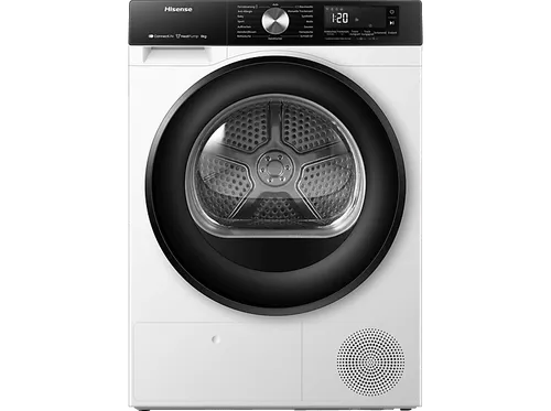 Hisense DH3S802BW3 Wärmepumpentrockner - Energieeffizienter A+++ Wärmepumpentrockner mit 8 kg Füllmenge, ideal für Familien. Stapelbar und ausgestattet mit Restlaufzeitanzeige und Kindersicherung.