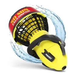 Hecht Unterwasserscooter 5,2 km/h - Leistungsstarker 500 W Elektro-Tauchscooter - Unterwasser-Scooter mit 10 Meter Tauchtiefe und 50 Minuten Laufzeit – ideal für entspannte Tauchgänge und Wassersportabenteuer.