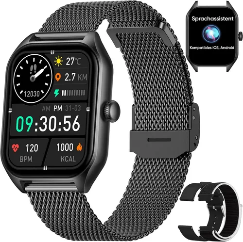 Dachma T8 Pro Smartwatch für Damen mit Telefonfunktion - MODERNE SMARTWATCH FÜR DAMEN MIT VIELFÄLTIGEN FEATURES. Diese elegante Smartwatch verbindet stilvolles Design mit praktischen Funktionen, ermöglicht Anrufe und informiert über Nachrichten – perfekt für den aktiven Alltag.