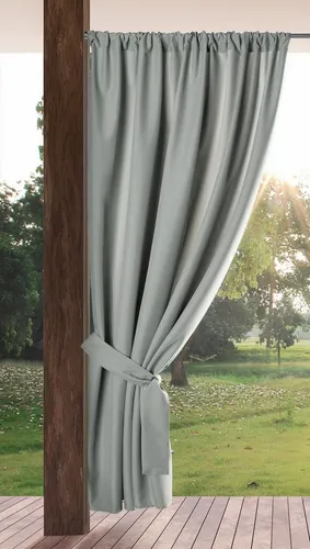 Eurofirany Outdoorvorhang GARDEN, wasserdichter Terrassenvorhang (1 St), Stangendurchzug, Lichtschutz, Polyester, für Pavillon, Pergola & Balkon, wetterfest, UV-Schutz