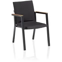 Kettler Stapelsessel Rasmus Alu anthrazit/Sunbrella® sooty - Stapelstuhl aus Aluminium mit wetterfestem Sunbrella®-Bezug, ideal für den Außenbereich und perfekt zum Platzsparen.