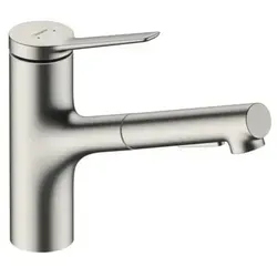 hansgrohe Zesis M33 150 Küchenarmatur mit Ausziehbrause - Edelstahl Küchenarmatur mit ComfortZone 150 und 2 Strahlarten. Ideal für moderne Küchen, bietet einfache Strahlumstellung und ein integriertes Antikalksystem.