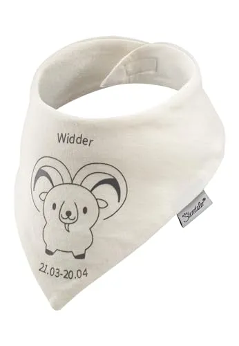 Baby Halstuch aus Baumwolljersey mit Motivdruck Sternzeichen Fische, Klettverschluss