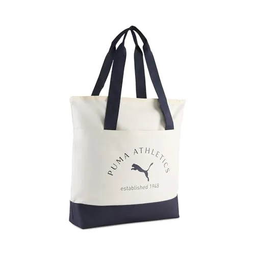 Puma Phase Class Tote alpine snow (01) OSFA - Stylische Tote aus 90% recycelten Materialien, ideal für den Alltag mit 15L Fassungsvermögen und praktischen Fächern, inklusive Laptopfach für Geräte bis 13 Zoll.