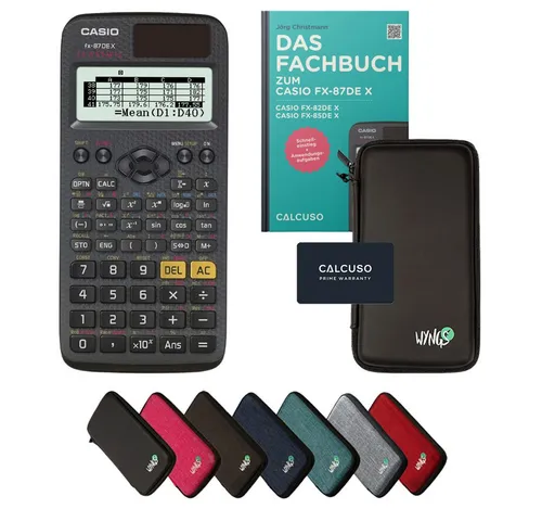 Casio fx-87DE X – Wissenschaftlicher Rechner mit Schutztasche und Fachbuch - Wissenschaftlicher Taschenrechner mit über 260 Funktionen, ideal für Schule und Studium. Inklusive robuster Schutztasche und praxisnahem Fachbuch für umfassende Unterstützung.