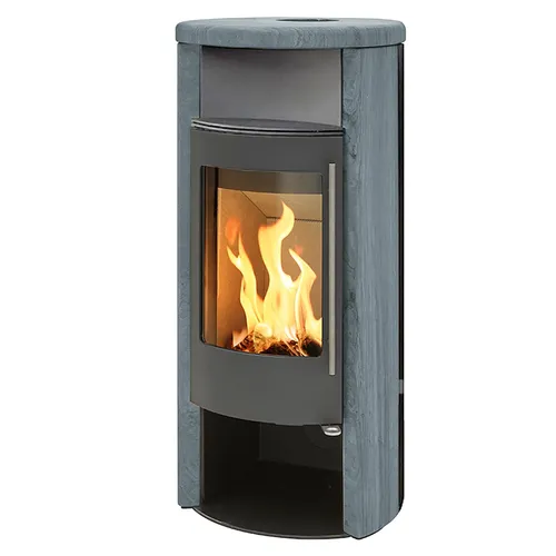 Speicherofen ABX Oslo - Gussgrau, 6kW Kaminofen für langanhaltende Wärme - Eleganter Kaminofen für den Innenbereich mit variabler Wärmesteuerung und hohem Wirkungsgrad von 80%. Ideal für gemütliche Abende und effiziente Raumnutzung.