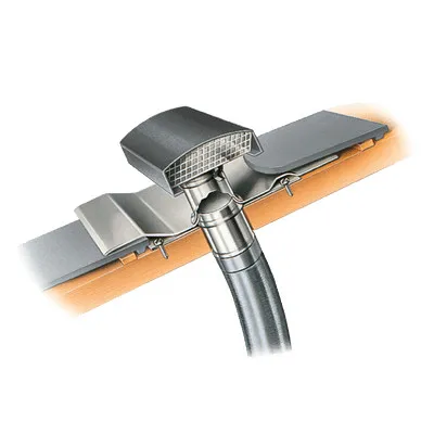 Helios Ventilatoren DDF 125 G Dachdurchführung - Dunstabzugshauben-Zubehör, ideal für alle Ziegelarten und -formen auf Satteldächern, mit langlebiger verzinkter Stahlblech-Konstruktion und schiefergrauer Haube.