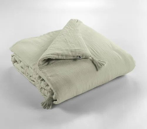 Steppdecke 150 x 150 cm GAÏA Wassergrün - Kuschelige Steppdecke 150 x 150 cm GAÏA in Wassergrün. Ideal für gemütliche Abende, aus 100 % Baumwolle mit weicher Polyesterfüllung für hohen Komfort.