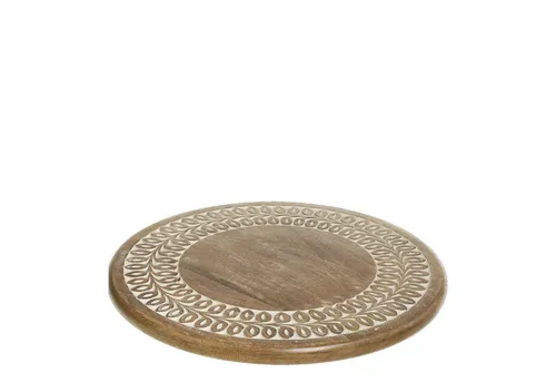 Chic Antique Servierplatte TOURS mit drehbarem Sockel aus Mango Holz - Elegante Servierplatte aus 100% Mangoholz, 40 cm Durchmesser, ideal für stilvolle Anlässe. Der drehbare Sockel sorgt für praktisches Servieren.