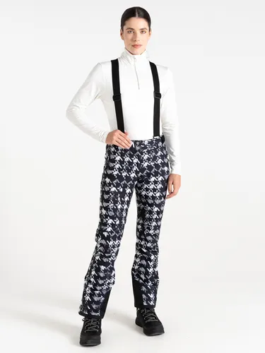 Dare 2b Ski- und Snowboardhose "Diminish" in Schwarz/Weiß, Größe 34 für Damen - Stylische Dare 2b Ski- und Snowboardhose "Diminish" in Schwarz/Weiß, Größe 34. Sie bietet hohe Wasserdichtigkeit und Atmungsaktivität, ideal für sportliche Aktivitäten im Schnee.