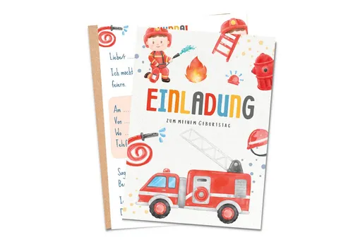 MeinBaby123® Einladungskarten Kindergeburtstag inkl. 10 Umschläge, Kindergeburtstag Jungs und Mädchen, Geburtstagseinladungen Kinder