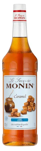 Monin Karamell Sirup light - Zuckerreduziert (1,0l) - Sirup für kreative Getränke und Desserts, zuckerreduziert, laktose- und glutenfrei, ideal für Kaffee, Cocktails und mehr.