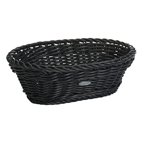 Westmark Mehrzweck-Korb, Geeignet für Hotel und Gastronomie, Oval, ca. 25 x 17 x 8,5 cm, Synthetikfaser, Saleen Edition, Schwarz, 02010219101