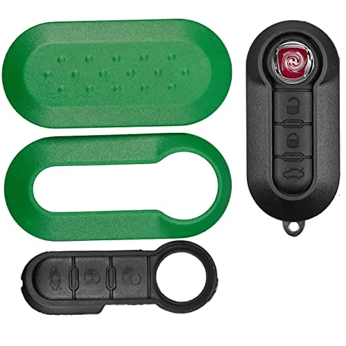 Auto Schlüssel Set Schale Cover Grün + Tastenfeld für FIAT 500 Punto Doblo
