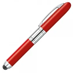 Stempel-Kugelschreiber Heri Mini Stamp & Smart Pen 4374 custom Rot - Vielseitiger Kugelschreiber mit Stempel-Funktion, ideal für individuelle Adressen oder Texte. Ganzmetallgehäuse und präzise Gummispitze für Touchscreen-Bedienung.