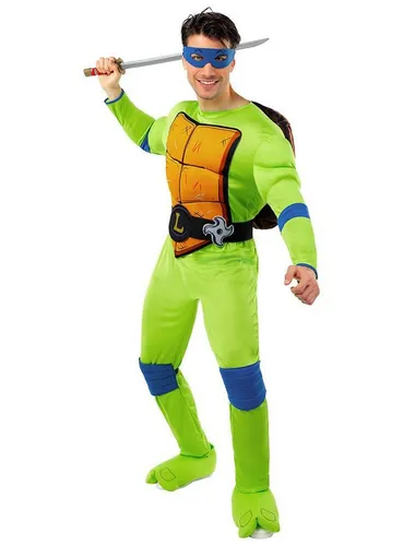 Funidelia Leonardo Kostüm - Teenage Mutant Ninja Turtles für Herren - Kostüm-Outfits für Erwachsene, bestehend aus Overall, Maske, Panzer und Gürtel. Ideal für Karneval, Halloween und Kostümpartys. Werde zum Ninja Turtle und genieße die Exklusivität von FUNIDELIA!