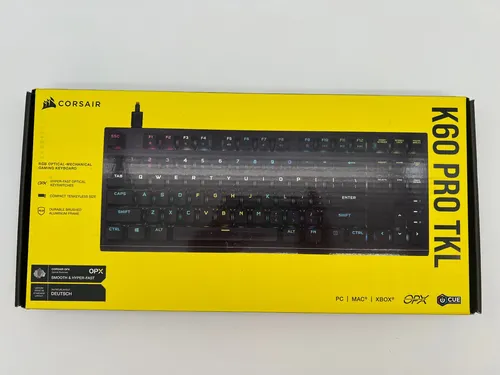 Corsair K60 PRO TKL RGB - Optisch-mechanische Gaming-Tastatur, blitzschnelle OPX Linear-Schalter und kompaktes Design für platzsparendes Gaming