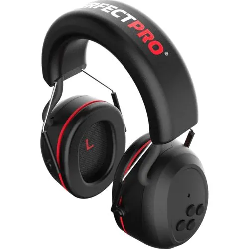 PerfectPro H-30 Earprotection Kopfhörer - Bluetooth Baustellen-Kopfhörer in schwarz/rot, idealer Schutz vor Lärm und gleichzeitig Musikgenuss für Handwerker und Bauprofis.