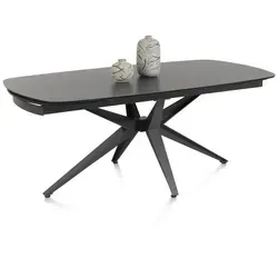 Henders & Hazel Lazio Auszugtisch Keramikplatte auf Glas/Metallgestell schwarz