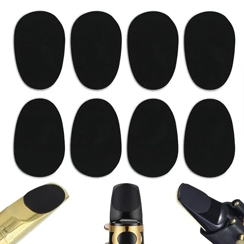 Stück Mundstückkissen, Bissgummi Klarinette, 0.8mm Alt-Tenor-Saxophon-Klarinette-Mundstück-Kissen, für Anfänger, Saxophone und Klarinetten (Schwarz) 8