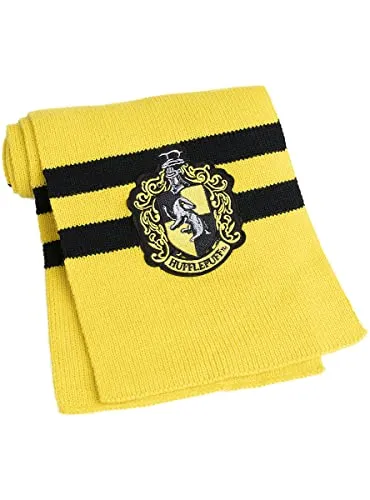 Funidelia | Harry Potter Hufflepuff Schal für Herren und Damen Hogwarts, Zauberer, Film und Serien - Zubehör für Erwachsene, Zubehör für Kostüm - Gelb